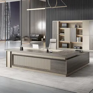 High End Luxury L Shape Ceo Boss Table MDF Wooden Executive Large Office Table Office Furniture Desk Table Office Desk Modern