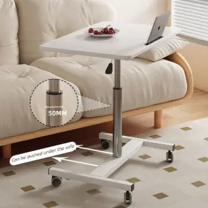 Hydraulic Lazy Computer Table Simple Mobile Office Writing Study Wooden Lifting Table Rotatable Desktop Small Size for Home Use