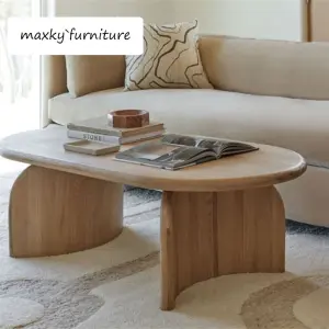 Nordic Creative Coffee Table Oak Solid Wood Combination Round Coffee Table Living Room Simple Small Apartment Tea Table