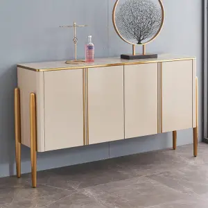 Modern Minimalist Stainless Steel Slate Countertop Glass Sideboard Living Room Entrance Porch Storage Cabinet