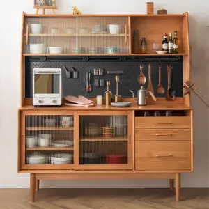 Nordic Sideboard Modern Simple Pure Solid Wood Home One Wall High Cabinet Multi-functional Cabinet Cupboard Tea Cabinet