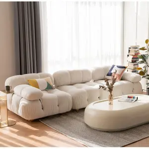 Luxury Living Room Furniture Fabric Mario Tufted L Shape Sofas