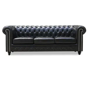 Luxury Tufted Leather Sectional 1 2 3 Seat Living Room Furniture Couches Sofa Set