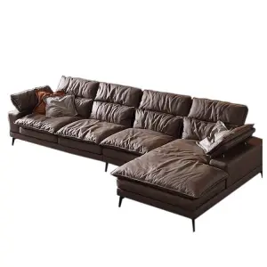 Adjustable Headrest L Shape Modern Luxury Sectional Couches Living Room Sofas