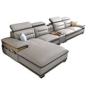 Nordic Luxury Leather Recliner Sectional Storage Couches Lounge Set L Shape Modern Living Room Furniture Sofas