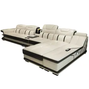 Nordic Sectional Leather Modern Living Room Sofa Furniture