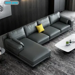 Nordic Cheap Sectional Sofa Set L Shape Leather Large Living Room Furniture Sofa Luxury Couch