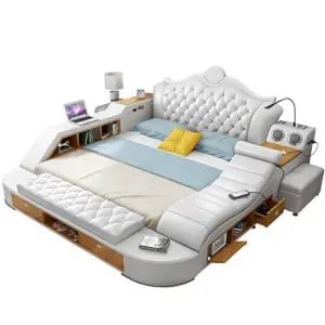 Modern Bed Room Furniture Massage Wooden Storage King Sofa Beds
