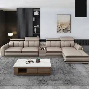 Nordic 1 2 3 L Shape Luxury Leather Living Room Furniture Sectional Sofa Couch