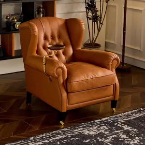 Italian Living Room One Seat Single Sofa Genuine Leather Leisure Chairs Unique Functional Armchair .