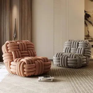 Modern Comfortable Fabric Sofa Chair for Home Office Bedroom Hotel or Villa Simple Unique Leisure Style