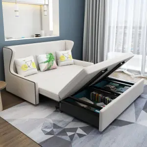 Nordic Modern Living Room Furniture Smart Multifunction Couch Folding Sofa Bed With Storage