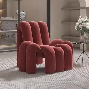 Modern Nordic Casual Unique Leisure Chair Living Room Furniture Velvet Fabric for Home Office Bedroom Hotel