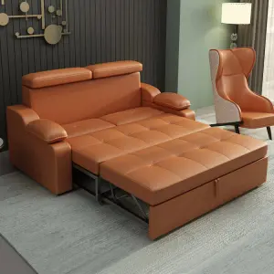 Pull Out Smart Multifunctional Sleeper Couch Modern Leather Folding Sofa Cum Bed