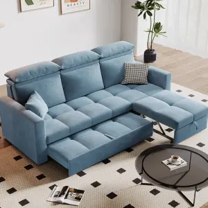 Hot Selling Modern American Style 3-Seater Sofa Bed Multifunctional Extendable Home L Shape Couch Home Furniture