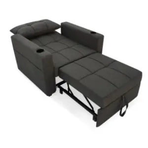 Customizable Single Sofa Bed Cup Holder Armrest Folding Office Cinema Chair for Living Room Hotel Bedroom Use Extendable Feature