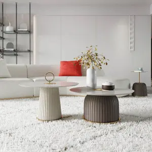 Modern Nordic Luxury Living Room Furniture White Marble Coffee Tables