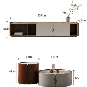 Modern Luxury Nordic Living Room Furniture Marble Tv Stand and Coffee Tables