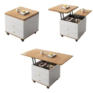 Nordic Luxury Storage Living Room Wooden Coffee Table