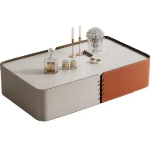 Living Room Furniture Modern Wooden Leather Marble Tea Coffee Table