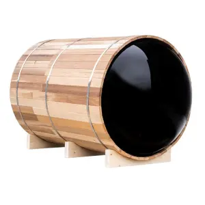 Outdoor Panoramic Luxury Red Cedar Wooden Barrel Sauna Room With Harvia Sauna Heater Outdoor Use Pretty Sauna House for Family