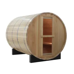 Smartmak Outdoor Barrel Sauna 6-8 Person Size Steam Sauna