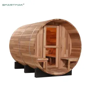 Customized High Quality Outdoor Barrel Steam Wood Burner Panoramic Sauna Room