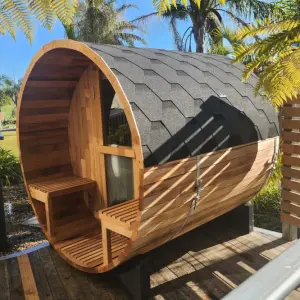 SH1818 Outdoor 4 Person Red Cedar Barrel Sauna Rooms