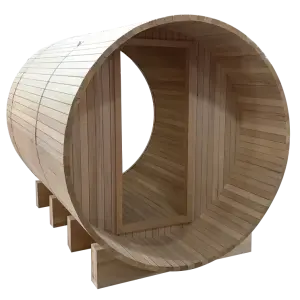 Flat Window Barrel Steam Sauna Room Outdoor Barrel Sauna Full Glass Window Sauna