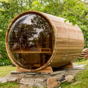 Outdoor Canadian Red Cedar Barrel Sauna Spa Sauna Wood Burning Suna