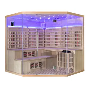 Hot Sale 4-6 Persons Wooden Indoor Corner Sauna Steam and Infrared Combined Sauna