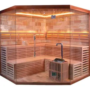 Wood Sauna House Prefabricated Hemlock Steam Sauna With Stove Heater