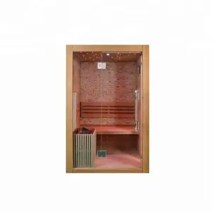Popular Solid Wood 2 Person Size Home Finnish Cedar Dry Steam Sauna Kits