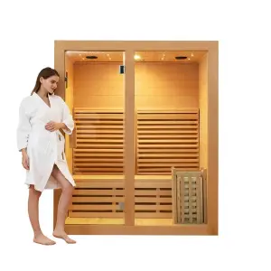 Luxury Wood Shower Dry Steam Person Cedar Sauna Room Steam Bath Sauna Full Body