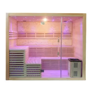 Smartmak Large Sauna Indoor Wooden Steam Sauna Room Traditional Steam Sauna Room
