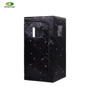 Smartmak Traditional Steam Portable Sauna Tent Home Use 1 Person Foldable Sauna with Steam Generator Far Infrared