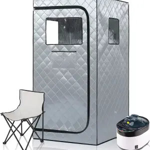 Smartmak 1 Person Portable Steam Sauna Foldable Wet Mini Sauna with 4L Steam Generator