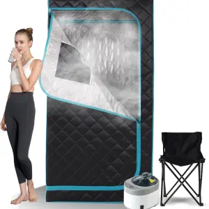 Smartmak 1 Person Size Portable Sauna Steam Sauna Tent Box Full Body Sauna for Home Spa