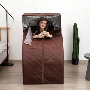 Full Size Portable Steam Sauna Personal Home Spa 2 Liter Steamer With Foldable Chair