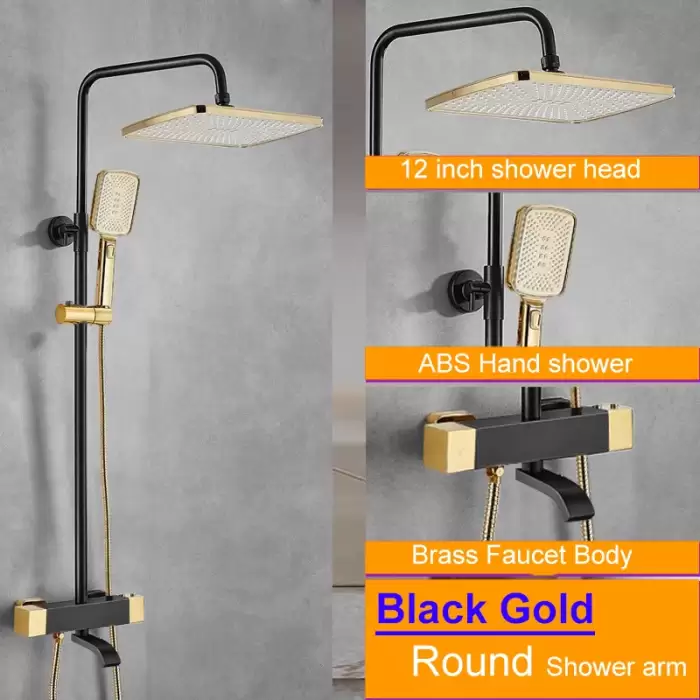 black gold-round arm