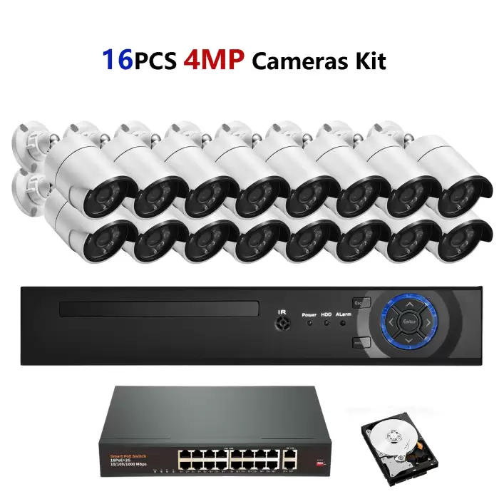 16pcs 4MP Cameras