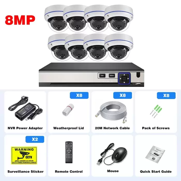 8PCS 8MP Cameras