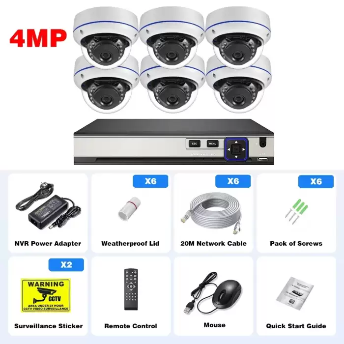 6PCS 4MP Cameras