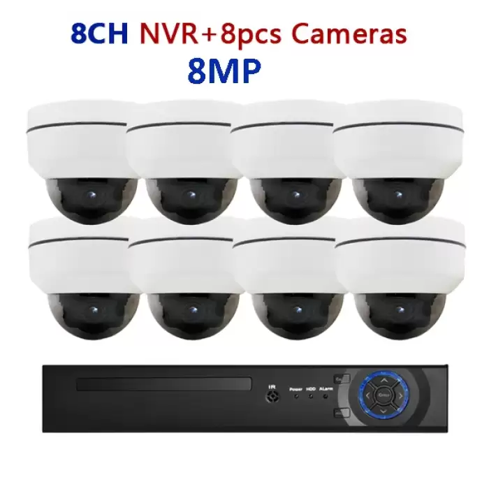 8CH NVR 8pcs 8MP Cam