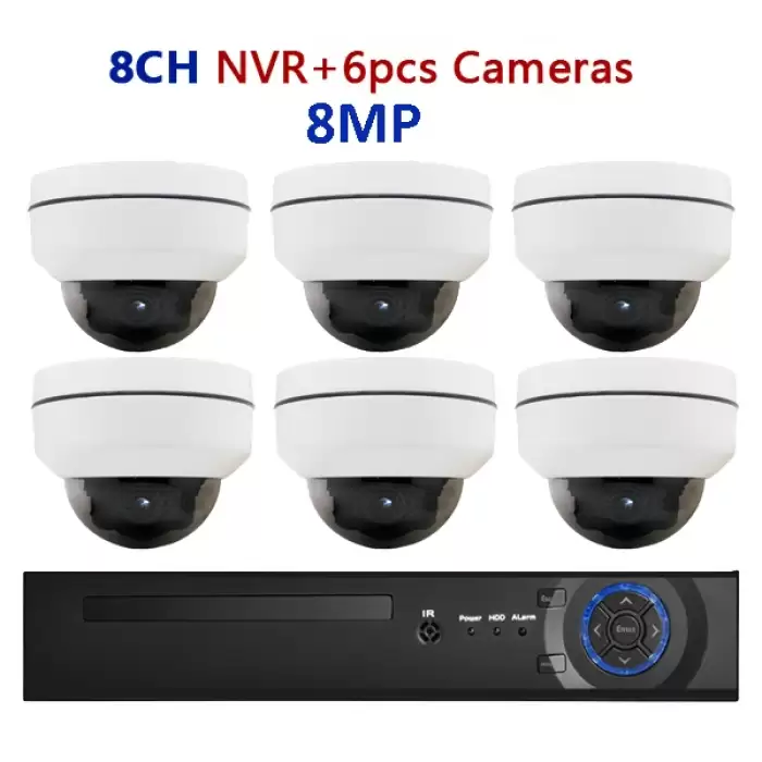 8CH NVR 6pcs 8MP Cam