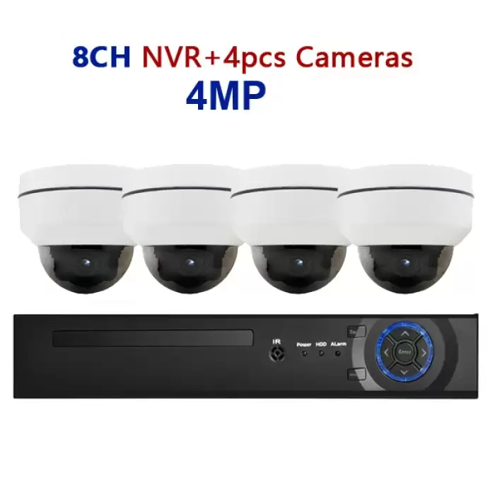 8CH NVR 4pcs 4MP Cam