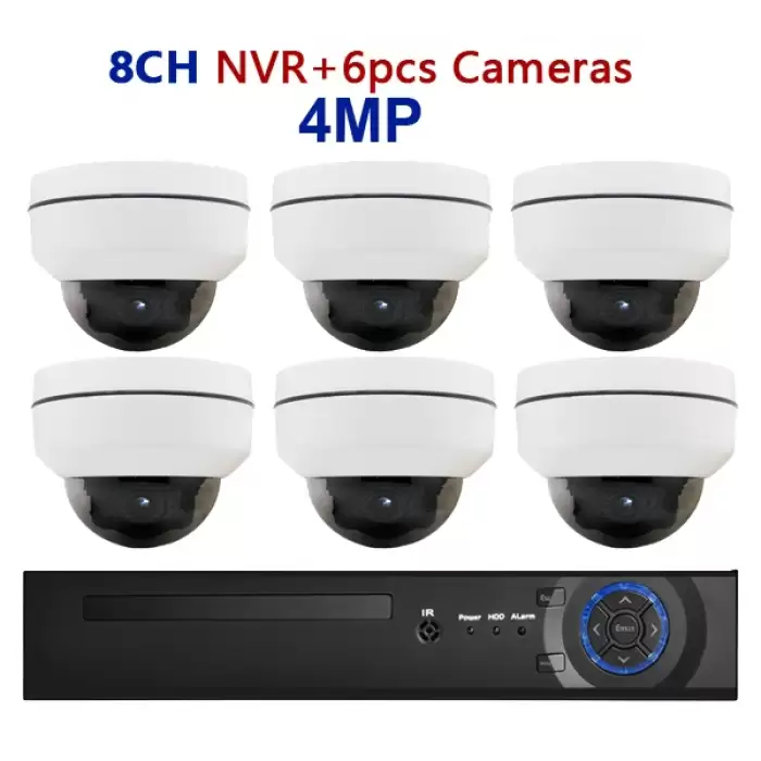 8CH NVR 6pcs 4MP Cam