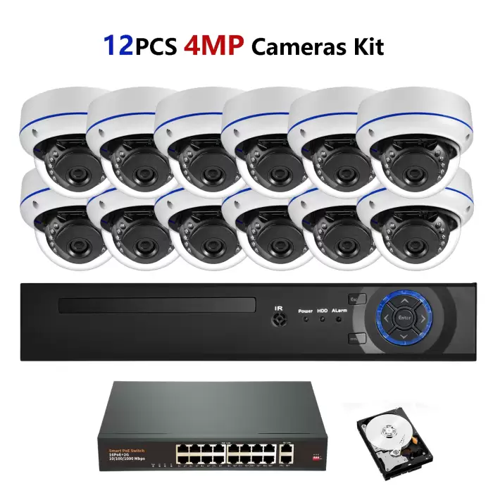 12pcs 4MP Cameras