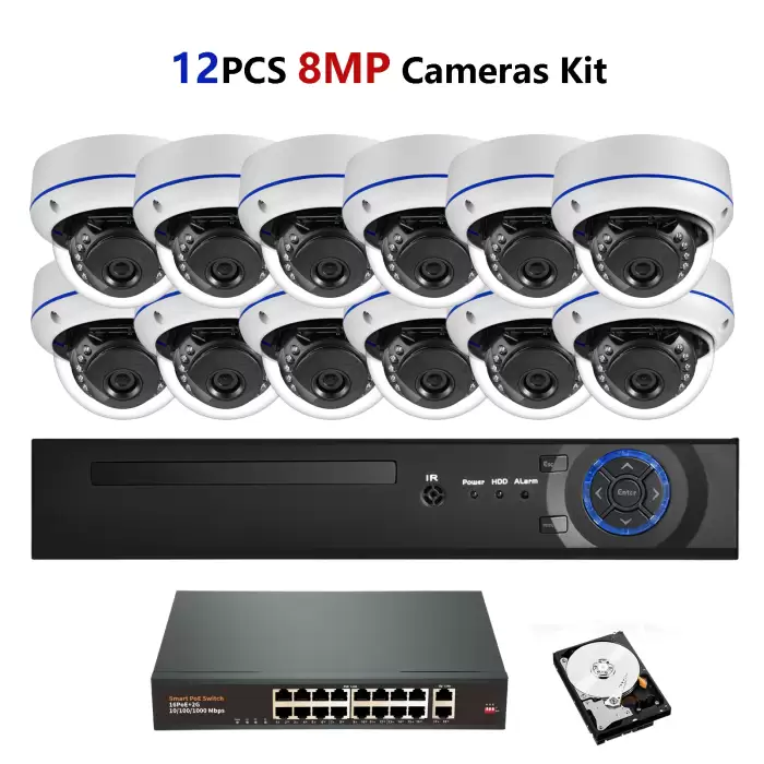 12pcs 8MP Cameras
