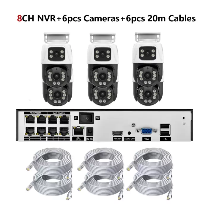 8CH NVR 6pcs Cam kit